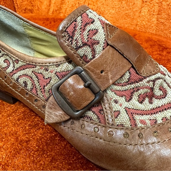 Leather casual slip on with woven tapestry and leather upper F Troop Size 7.5 - Picture 4 of 10